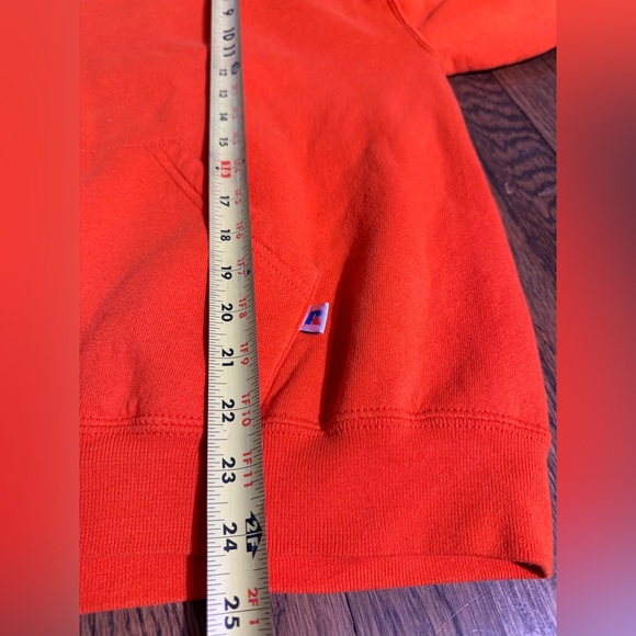 Russell Athletic Riddell Vintage 90s Orange Hooded Sweatshirt for Men size L - Picture 10 of 11